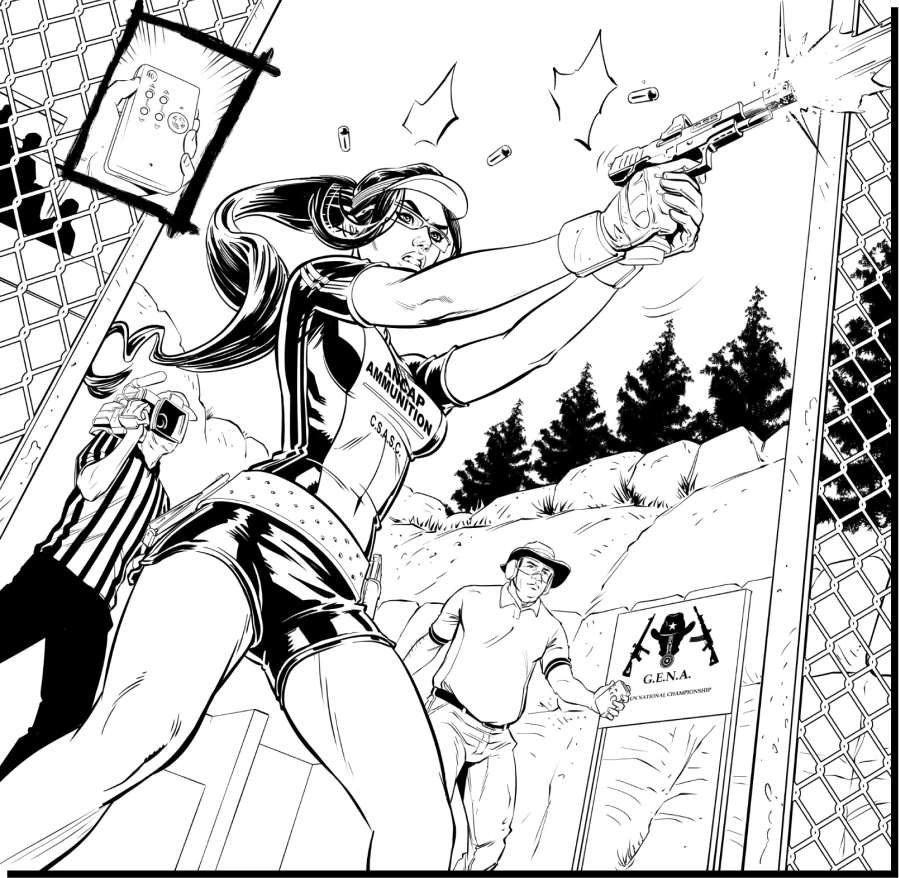 Interior inks from Voluncap One Shot - Voluncap shooting a pistol